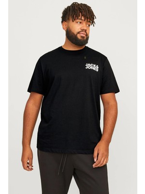 Jack & Jones Erkek Beyaz Jjecorp Logo Tee Ss O-Neck Noos Pls Büyük Beden Tişört 12158505-WHITE