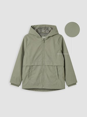 LC Waikiki Lcw Kids Yeşil Kapüşonlu Erkek Çocuk Mont