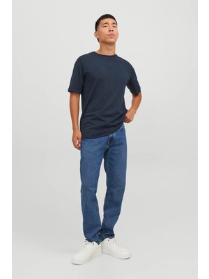 Jack & Jones Jack&jones Essentıals Erkek 12156101 T-Shirt Lacivert