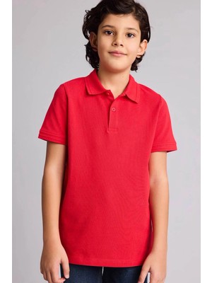 DeFacto Regular Fıt Kırmızı Erkek Çocuk Polo Yaka T-Shirt K1689A6/RD282