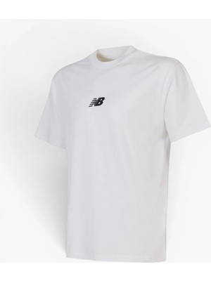 New Balance Nb Lifestyle Men Tshirt Erkek Beyaz T-Shirt - MNT1642