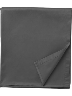 IKEA Çift Kişilik Gri Lastiksiz Çarşaf 150X260 cm - Pamuklu Yumuşak Doku - Yatak Çarşafı