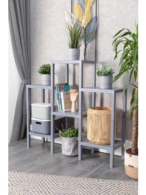Leylart Katman Modüler Raf – 6 Katlı Çok Amaçlı Raf / Kitaplık / Çiçeklik