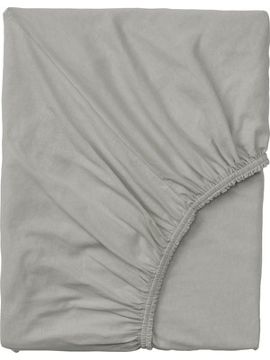 IKEA Tek Kişilik Gri Lastikli Çarşaf 80X200 cm - Pamuklu Yumuşak Doku - Yatak Çarşafı