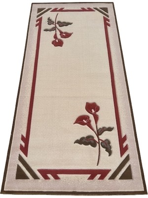 Burak Halı Saray Halı Vizyon Carving 9058 Krem 100X200 Gülkurusu 2 Metre Yolluk