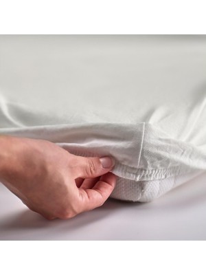 IKEA Çocuk Beyaz Lastikli Çarşaf 70X160 cm - Pamuklu Yumuşak Doku - Yatak Çarşafı