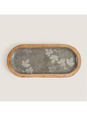 Chakra Foglia Ahşap Kayık Tabak 36x16.5x2.5cm Natural