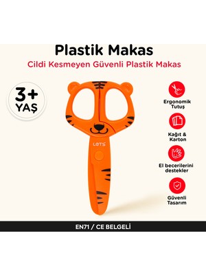 Let's Plastik Çocuk Makası – Güvenli Ilk Makas Turuncu