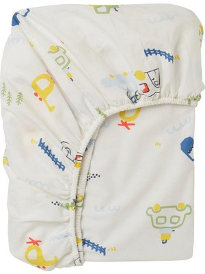 IKEA Çocuk Beyaz Lastikli Çarşaf 90X200 cm - Pamuklu Yumuşak Doku - Yatak Çarşafı