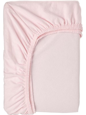 IKEA Çocuk Pembe Lastikli Çarşaf 80X130 cm - Pamuklu Yumuşak Doku - Yatak Çarşafı