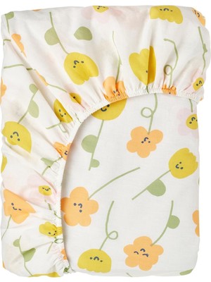IKEA Çocuk Çok Renkli Lastikli Çarşaf 90X200 cm - Pamuklu Yumuşak Doku - Yatak Çarşafı