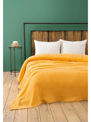 Quattro Home  4 Kat Müslin Yatak Örtüsü - Sarı