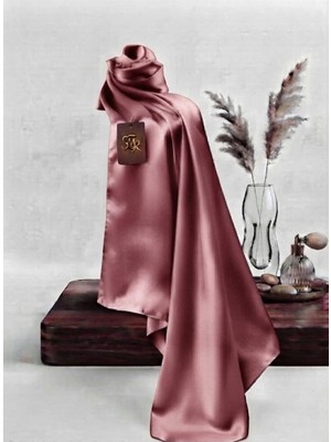 Flora Tekstil Kristal Eşarp Parlak Saten Dokulu Tesettür Abiye Eşarp 95X95 cm
