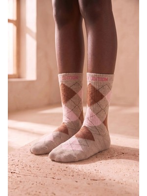 Bony Socks Çocuk Teddy Edition Ekose Desenli Pamuklu Soket Çorap