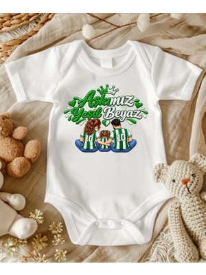 Lupi Taraftar Aile Yeşil Beyaz Kız Bebek Zıbın