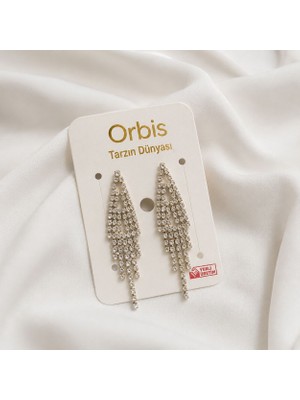 Orbis Tarzın Dünyası Taşlı Şelale Model Sallantılı Küpe