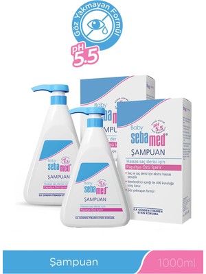 Sebamed Bebek Şampuanı 500 ml x 2 Adet Ph 5.5 Göz Yakmayan Papatya Özlü Nemlendirici Saç ve Vücut