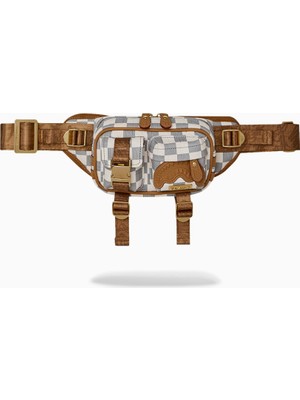 Sprayground Embossed Cream Check Cargo Pvc Çapraz Çanta
