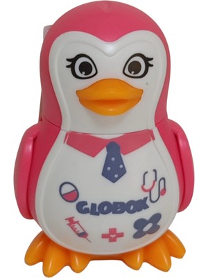 Globox Kalemtraş+Silgi (Penguen) ( Pembe )