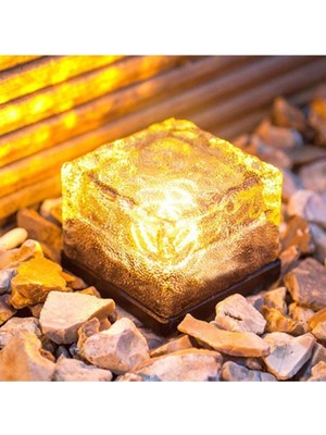 Empressco Solar Güneş Enerjili Buz Cam Zemin Dekoratif Bahçe Aydınlatma LED Kristal Gömülü Havuz