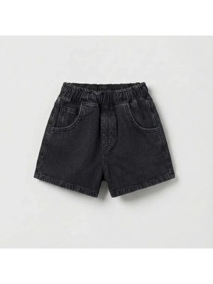 Dereff Unisex Balloon Denim Şort (Siyah) 6-7 Yaş