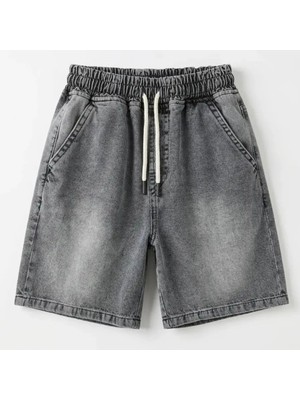 Dereff Unisex Denim Şort (Antrasit) 7-8 Yaş