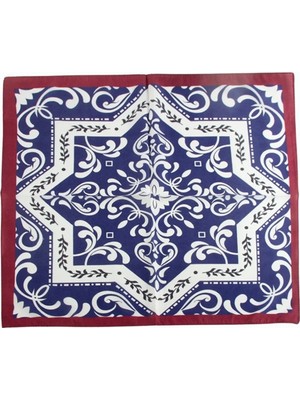 Zero Land Spt-Gld Çini Desenli Zr Şifon Fular 50X50 cm Mavi