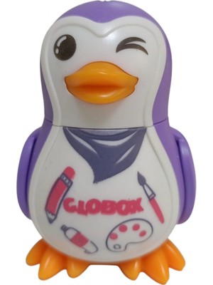 Globox Kalemtraş+Silgi (Penguen) ( Mor )