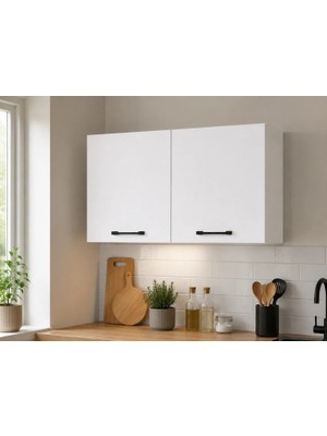 T Designo Ayaz Mutfak Üst Modül   Çok Amaçlı Dolap 120 cm Beyaz