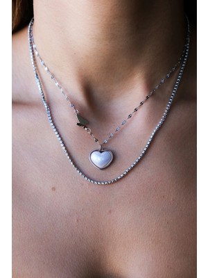Serenite Collection Kalp Çelik Kolye