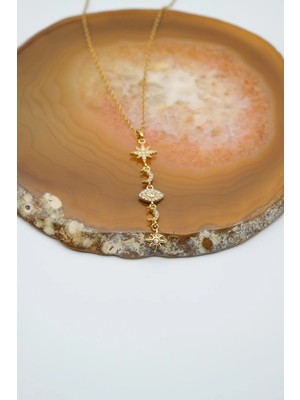 Serenite Collection Milky Gold Renk Çelik Kolye