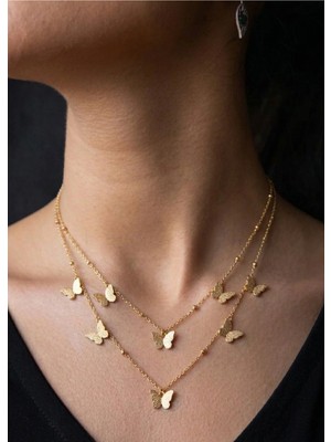 Serenite Collection Kelebek Çelik Kolye