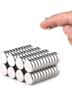 10 Adet 8X3MM Yuvarlak Neodyum Mıknatıs Güçlü Nikel Kaplamalı Kaliteli Dayanıklı Magnet ( Lisinya )