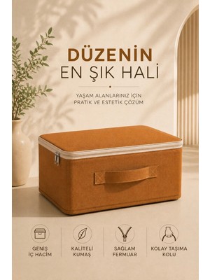 Hig Home Kazak Tişört Hurcu Fermuarlı Kulplu Kıyafet Saklama Çantası Dolap Düzenleyici Organizer