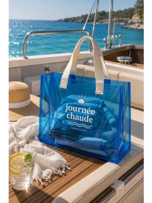 Hig Home Su Geçirmez Şeffaf Plaj Çantası Büyük Boy Kadın Deniz Havuz Omuz Çantası Pvc Şeffaf Çanta Beach Bag