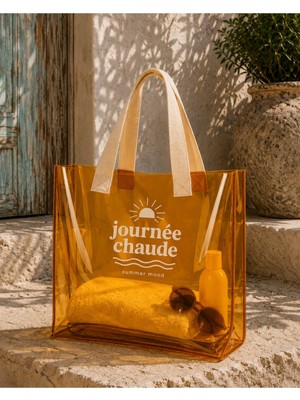Hig Home Su Geçirmez Şeffaf Plaj Çantası Büyük Boy Kadın Deniz Havuz Omuz Çantası PVC Şeffaf Çanta Beach Bag