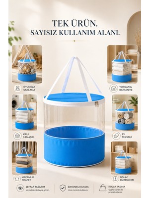Hig Home Kazak Tişört Hurcu Fermuarlı Kulplu Kıyafet Saklama Çantası Dolap Düzenleyici Organizer