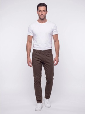 White Stone Kahverengi Dynamic Fit Erkek Chino Pantolon