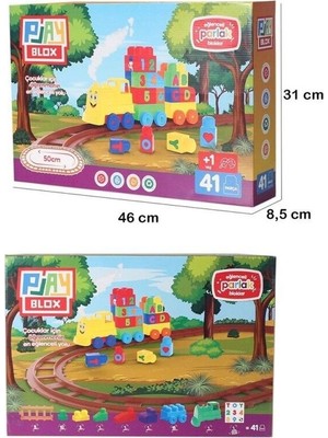 Toru Toys Play Blox Oyuncak Tren Seti 41 Parça Sayılar ve Alfabe Treni Parlak Renkler Mega Blok Seti 2403