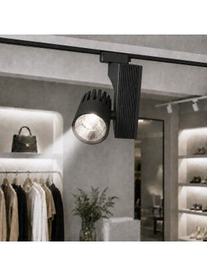 Sekatech 40W Siyah Kasa LED Ray Spot 4000K Beyaz Işık – Lifud Driver, Flicker Free, Alüminyum Gövde