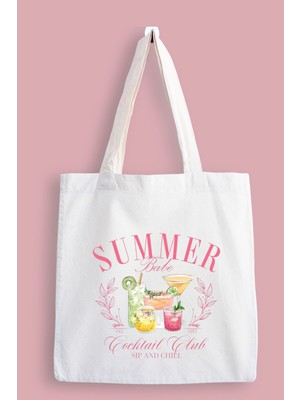 Designedfy Summer Bebek Baskılı Bez Çanta, Tote Bag