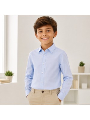 Tace Kids Erkek Çocuk Okul Gömleği Uzun Kollu Klasik