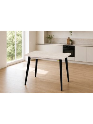 Vivense Avanos Mdf Sabit Mutfak Masası, 60X90 Cm, Bej Siyah