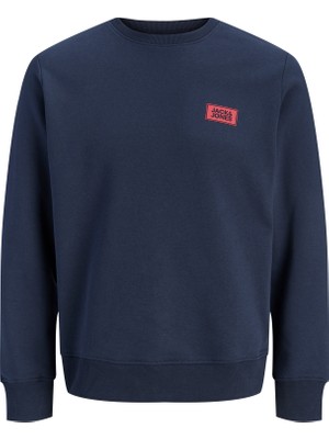 Jack & Jones Erkek Gögüs Baskili Regular Fit Bisiklet Yaka Sweatshirt - Rush