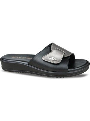 Ceyo 9984-7 Memory Foam Comfort Taban Kadın Terlik Siyah 36-40