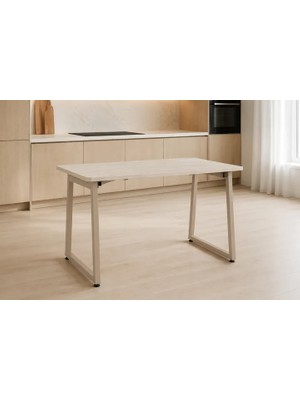 Vivense Biga Sabit Mdf Mutfak Masası, Vizon Traverten, 70X120 cm