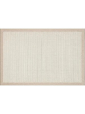 Vivense Lodz Bordürlü Sisal Hasır Dokulu Modern Halı, Krem, 80X150