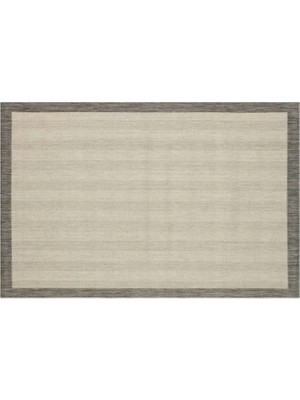 Vivense Lodz Bordürlü Sisal Hasır Dokulu Modern Halı, Gri, 160X230