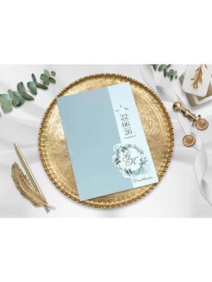 Zarf Düğün, Nikah, Nişan, Kına Davetiyesi (100 Adet)