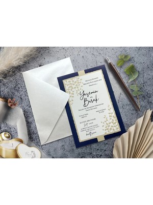 Düğün, Nikah, Nişan, Kına Davetiyesi (100 Adet)